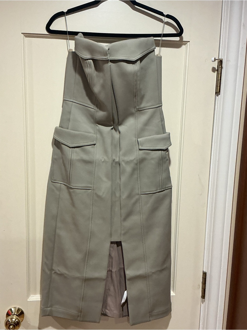 NWOT Dion Lee Strapless Cargo Pocket Midi Dress in Sage Green, Size US 6